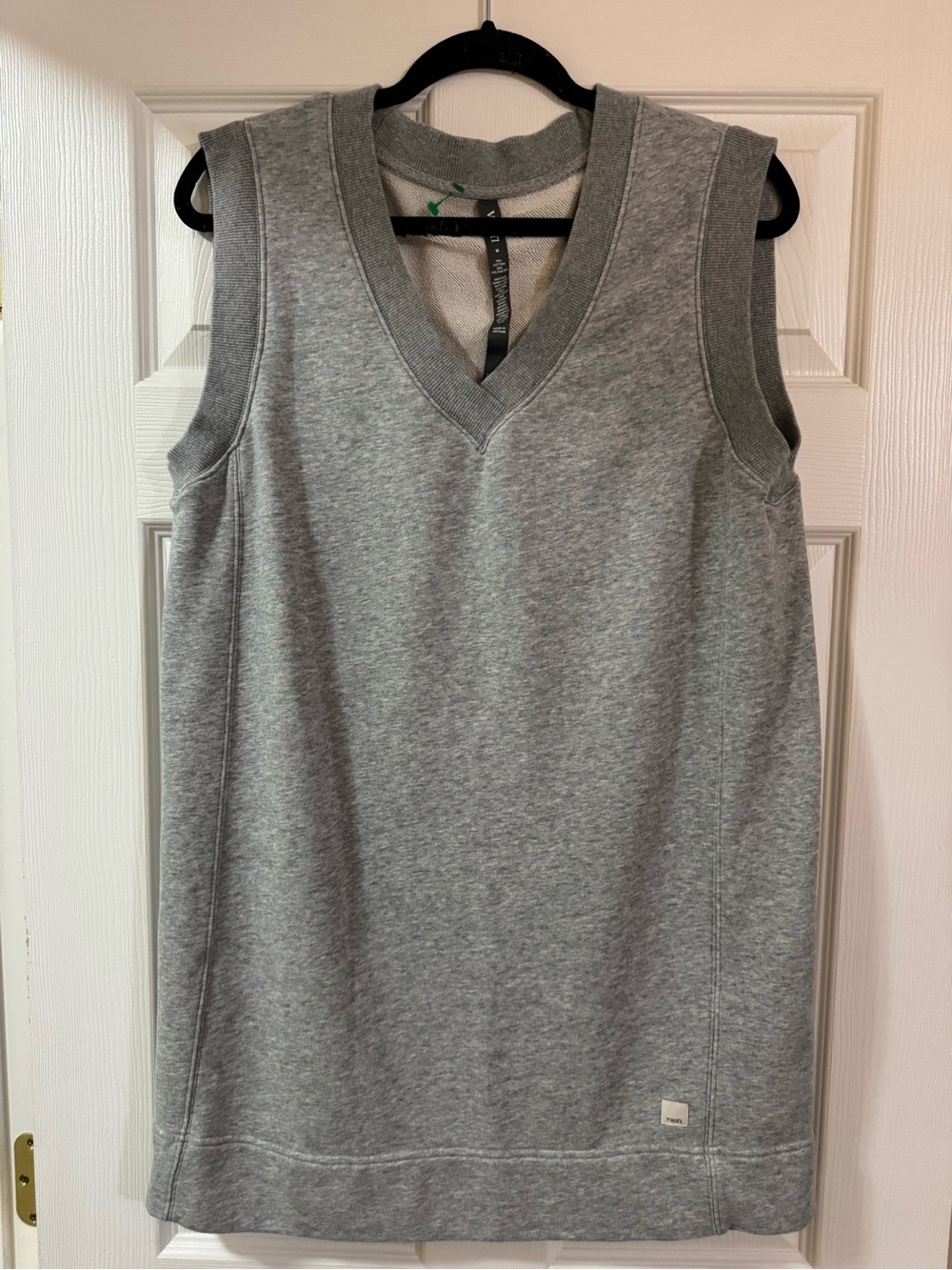 Vuori Heather Gray Sleeveless V-Neck Midi Dress